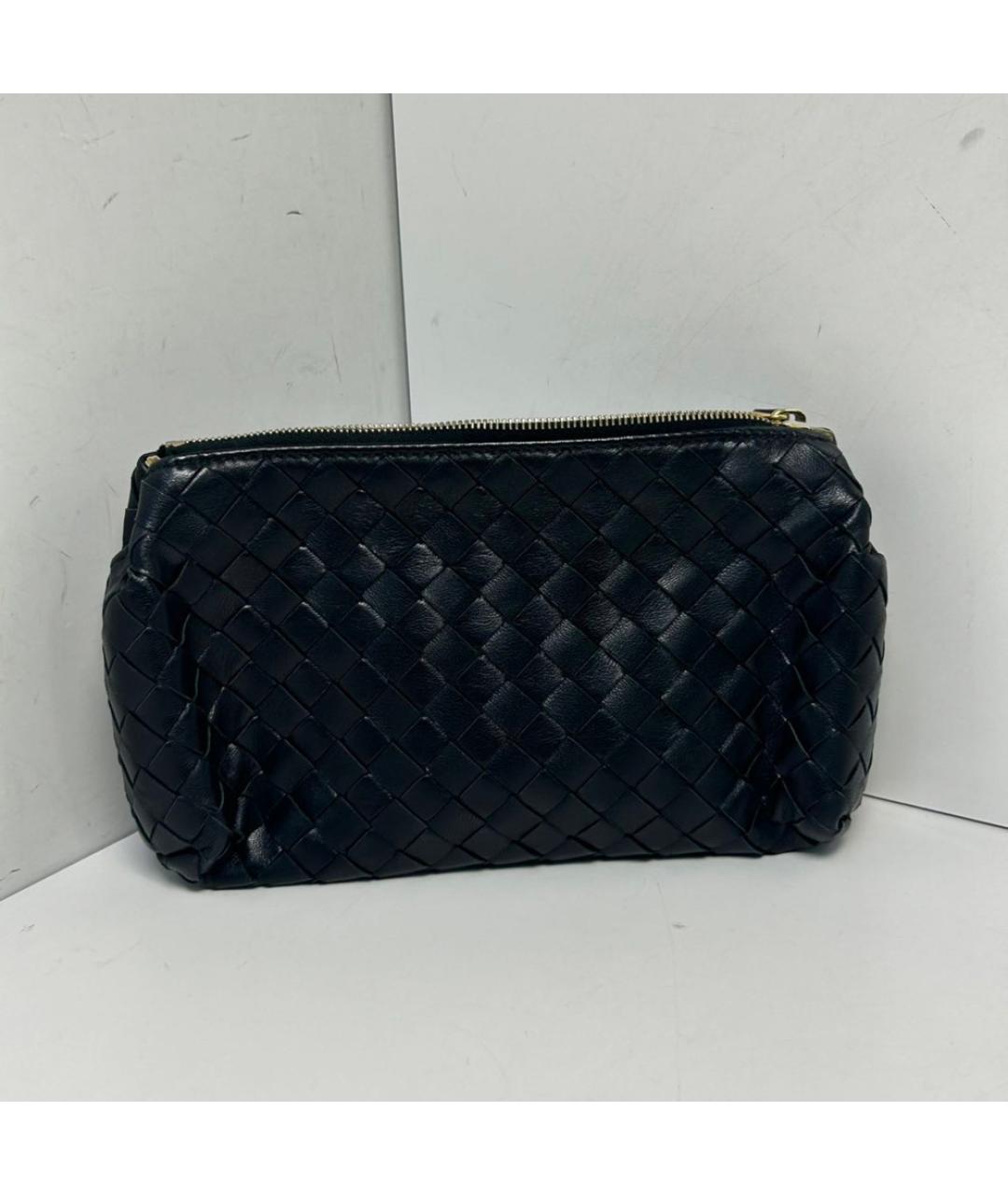 BOTTEGA VENETA Черная кожаная косметичка, фото 8