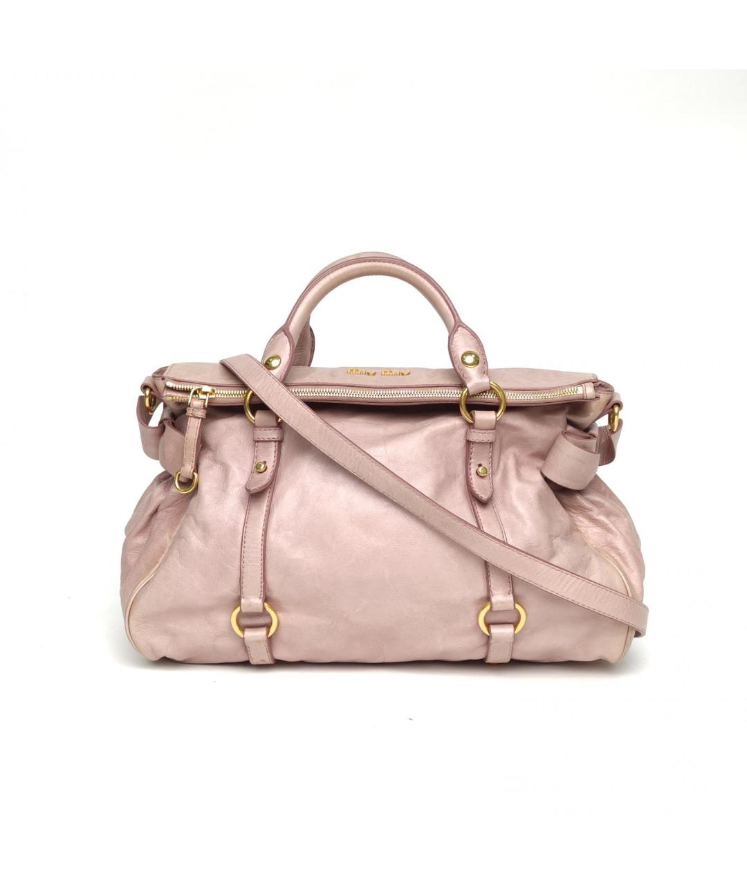 MIU MIU Розовая кожаная сумка через плечо, фото 2