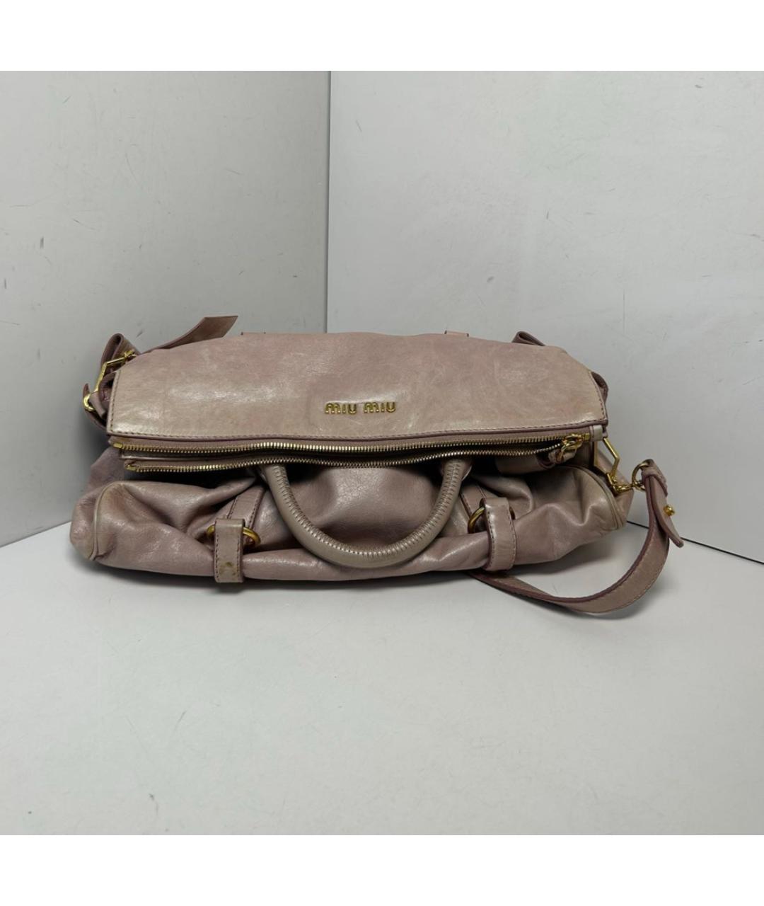MIU MIU Розовая кожаная сумка через плечо, фото 9