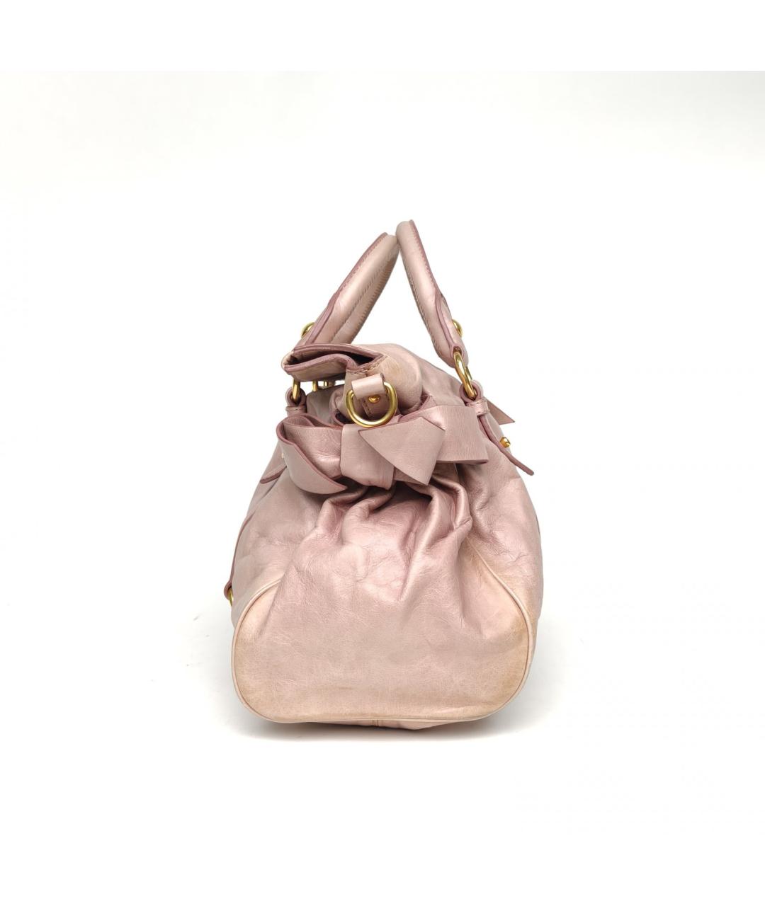 MIU MIU Розовая кожаная сумка через плечо, фото 3