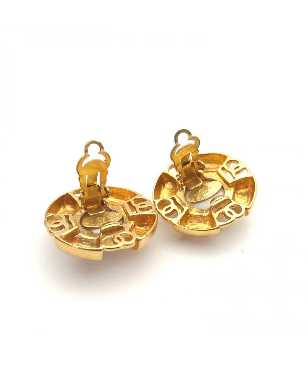 CHANEL Золотые металлические серьги, фото 4