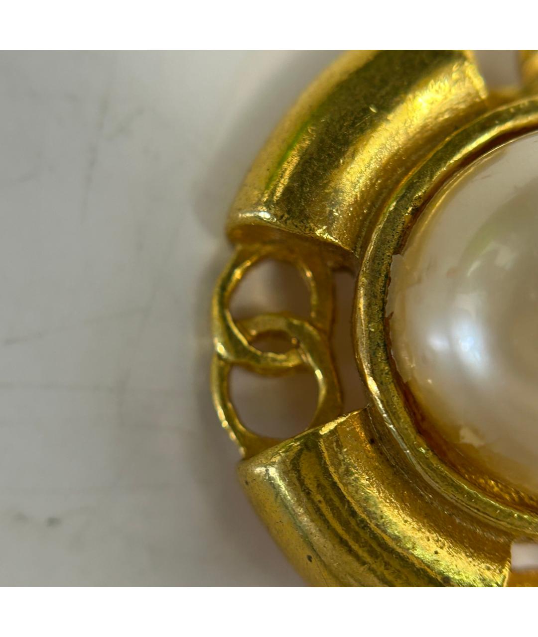 CHANEL Золотые металлические серьги, фото 8