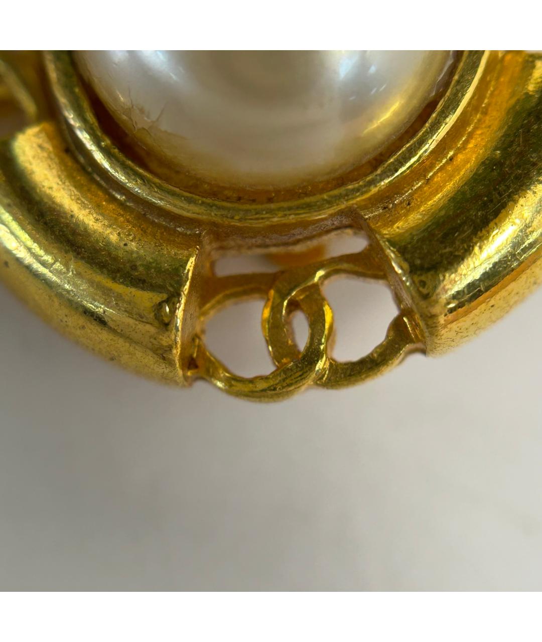 CHANEL Золотые металлические серьги, фото 9