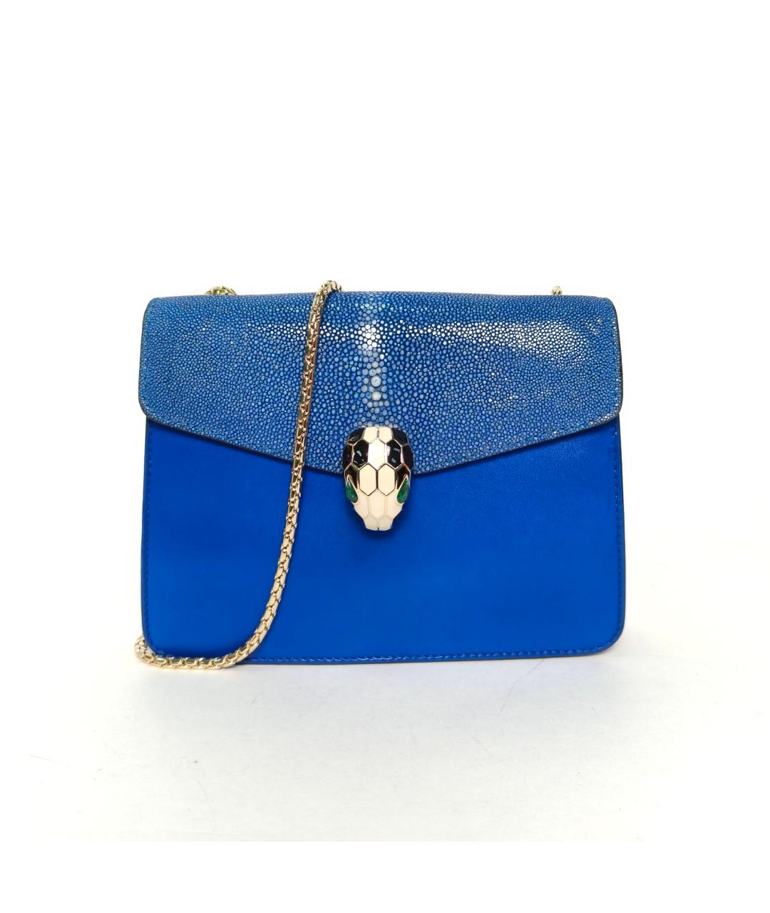 BVLGARI Синяя кожаная сумка через плечо, фото 2