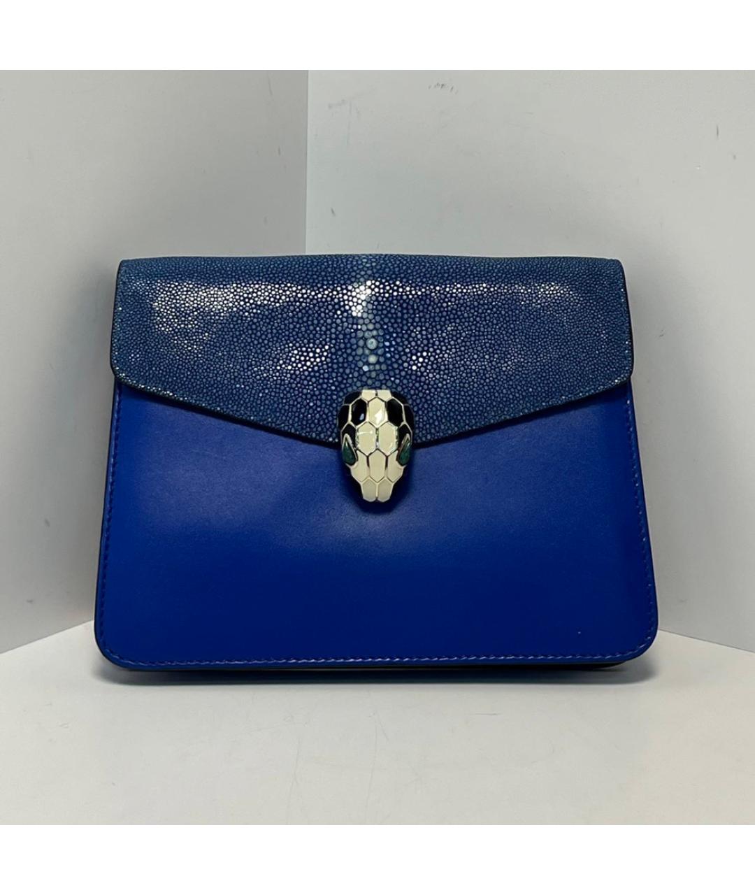 BVLGARI Синяя кожаная сумка через плечо, фото 9