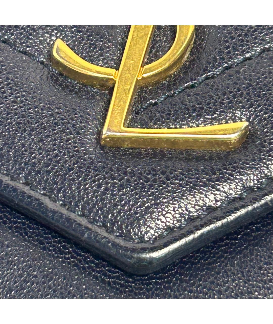 SAINT LAURENT Темно-синий кожаный кошелек, фото 9