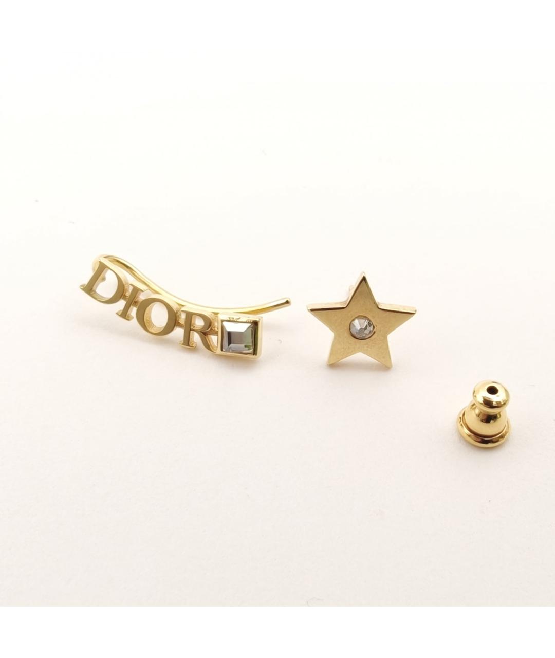 CHRISTIAN DIOR Золотые металлические серьги, фото 5
