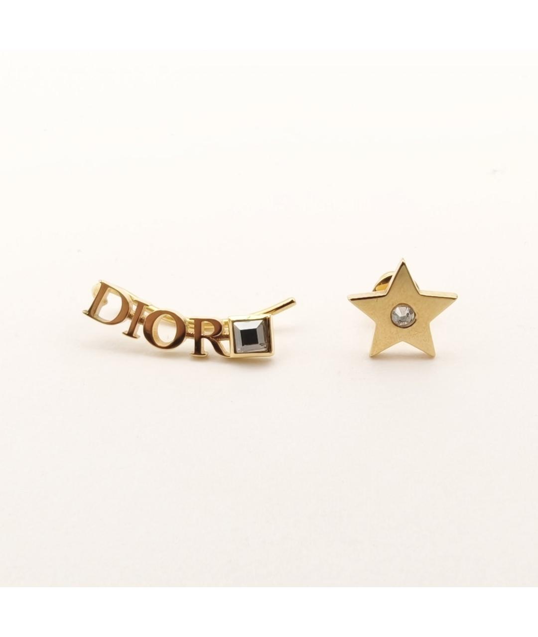 CHRISTIAN DIOR Золотые металлические серьги, фото 2