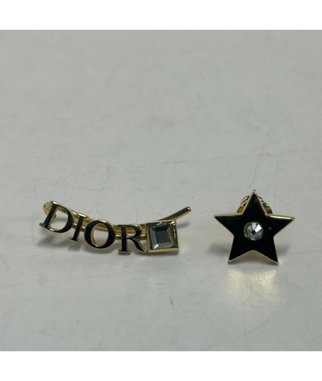 CHRISTIAN DIOR Золотые металлические серьги, фото 6
