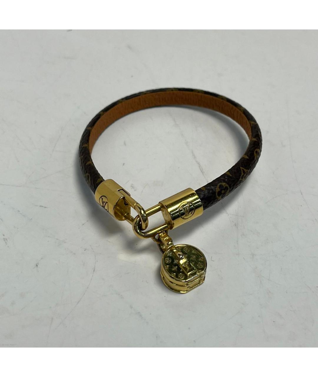 LOUIS VUITTON Коричневый латунный браслет, фото 8
