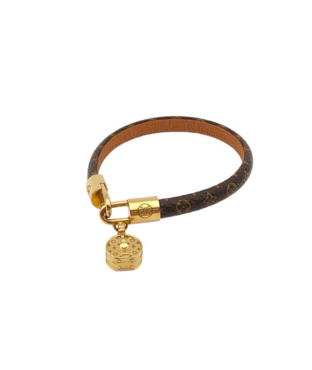 LOUIS VUITTON Коричневый латунный браслет, фото 10