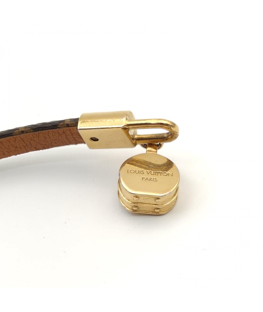 LOUIS VUITTON Коричневый латунный браслет, фото 6