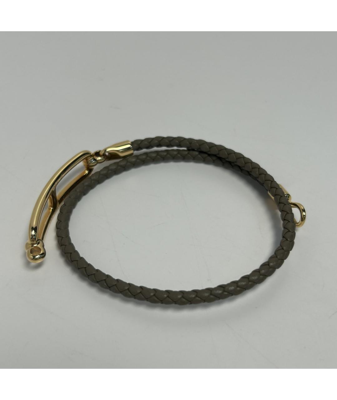 HERMES Коричневый кожаный браслет, фото 9