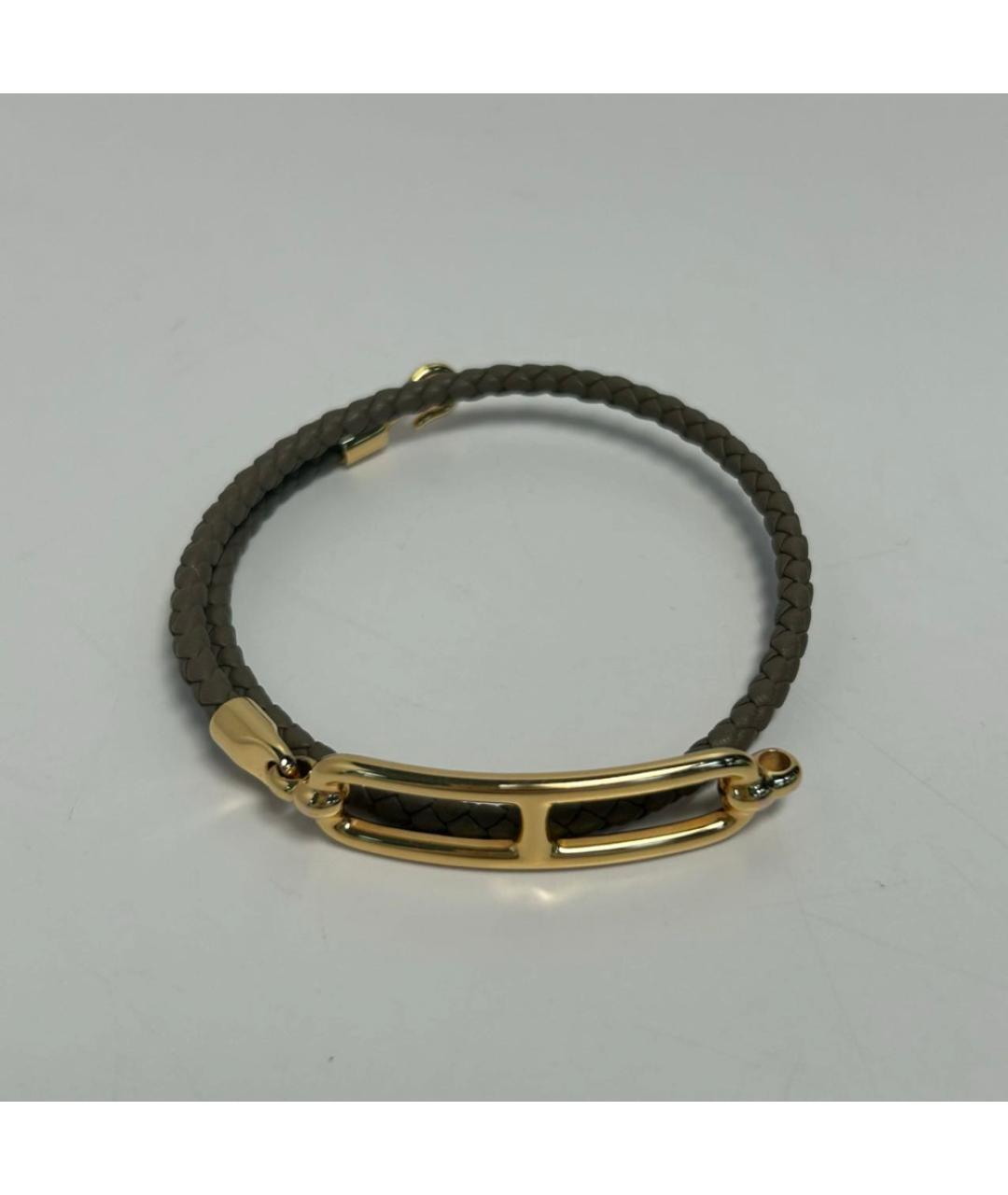 HERMES Коричневый кожаный браслет, фото 7