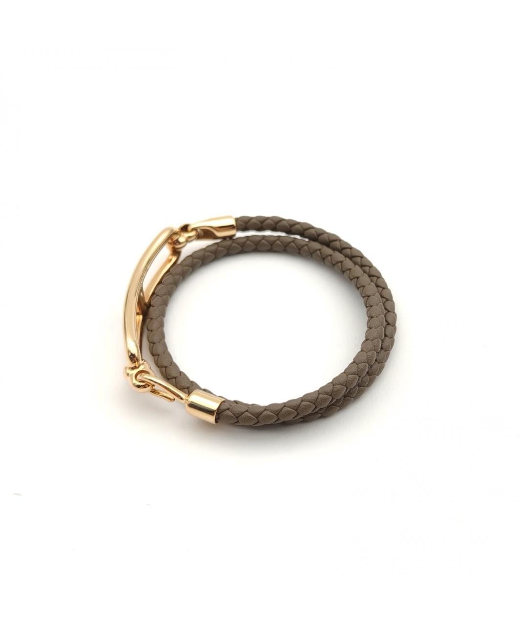 HERMES Коричневый кожаный браслет, фото 5