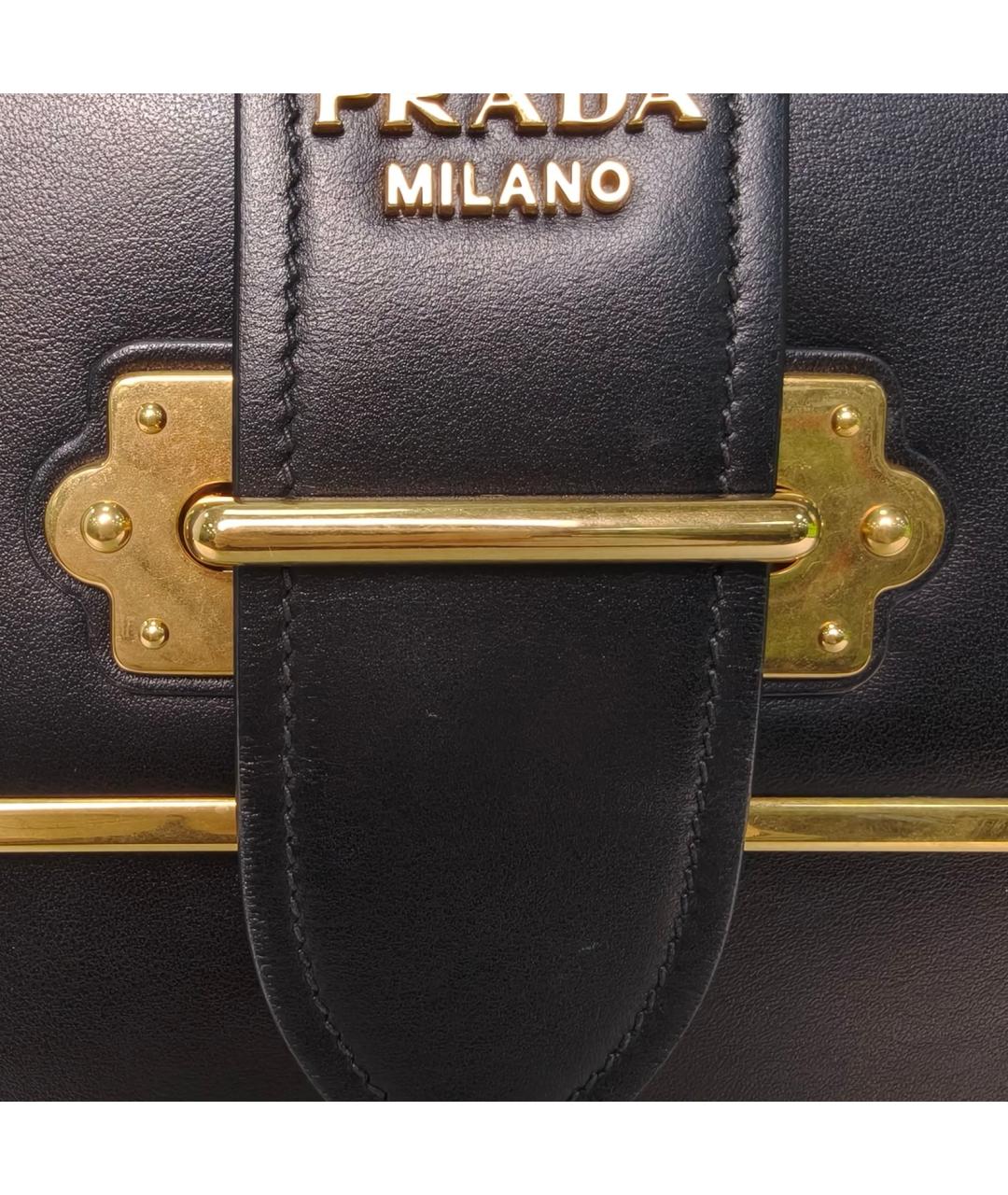 PRADA Черная кожаная сумка через плечо, фото 7