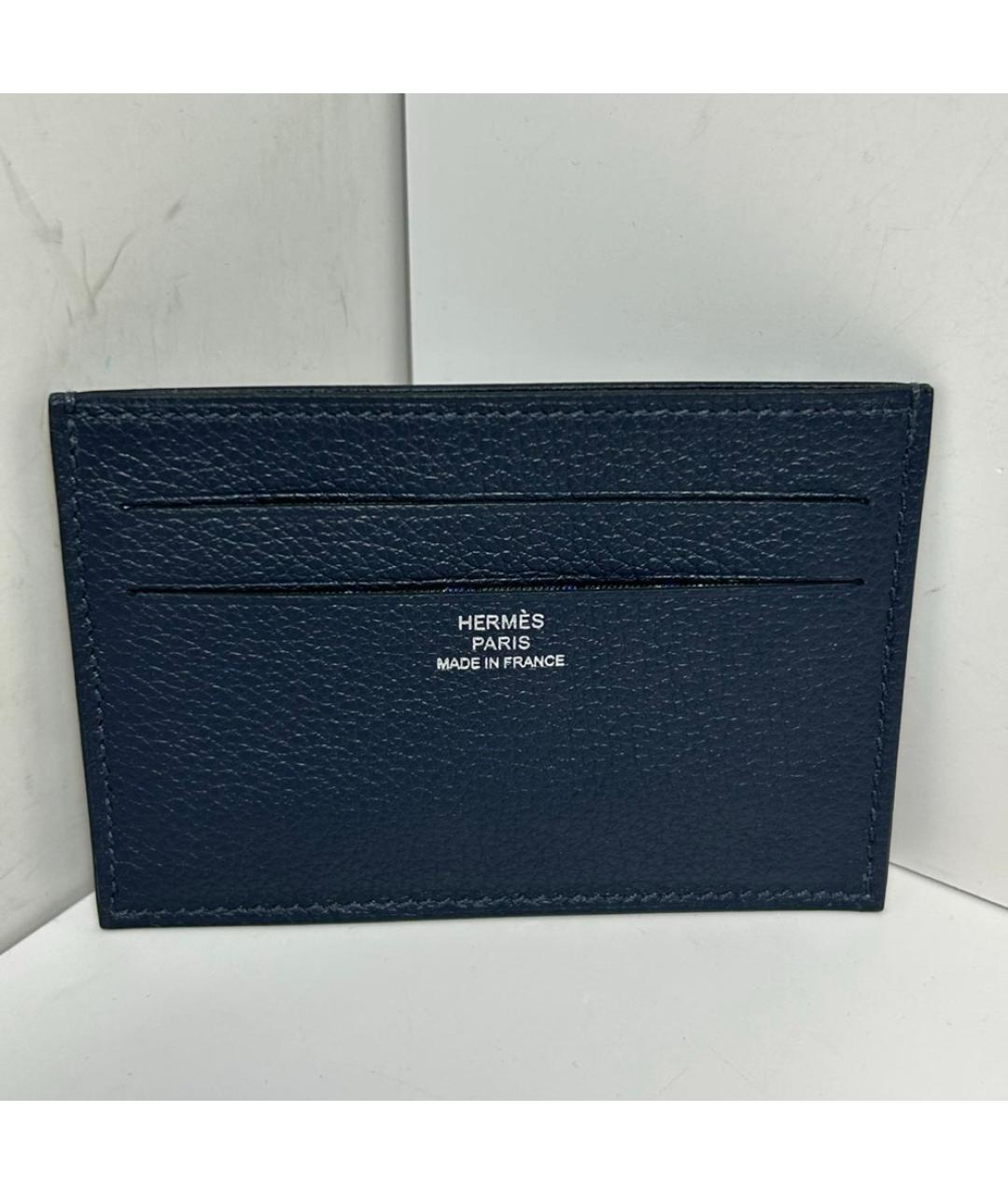 HERMES Темно-синий кожаный кардхолдер, фото 7