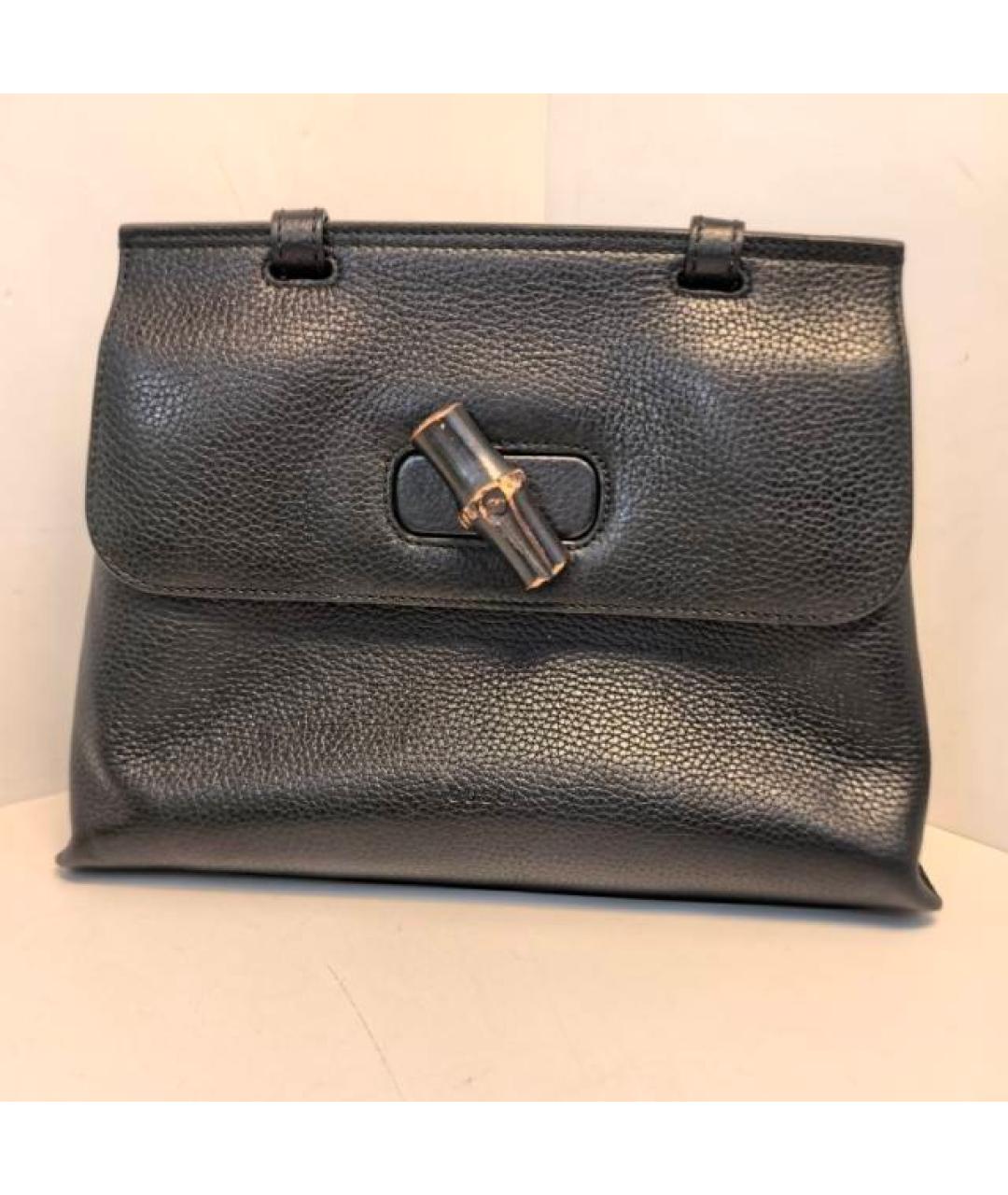 GUCCI Черная кожаная сумка через плечо, фото 9