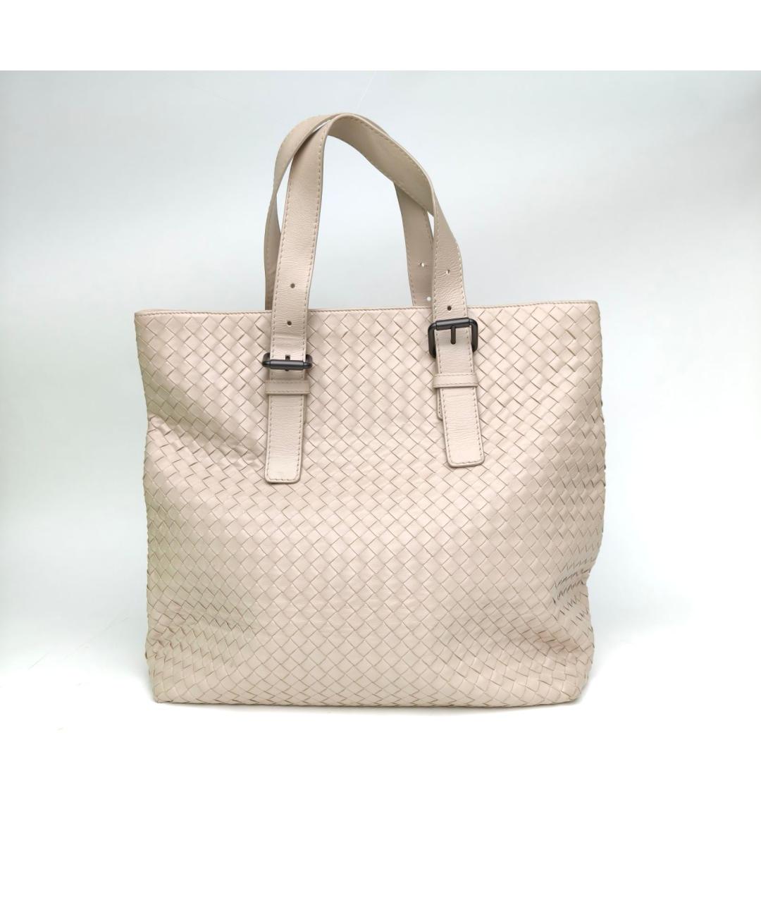 BOTTEGA VENETA Бежевая кожаная сумка тоут, фото 2