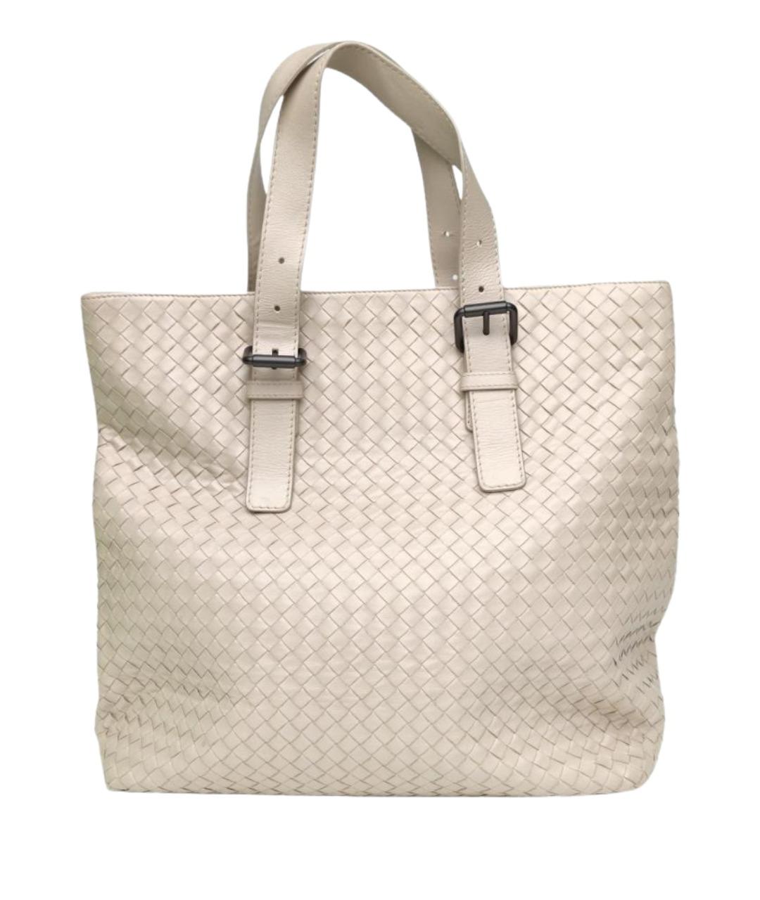 BOTTEGA VENETA Бежевая кожаная сумка тоут, фото 1