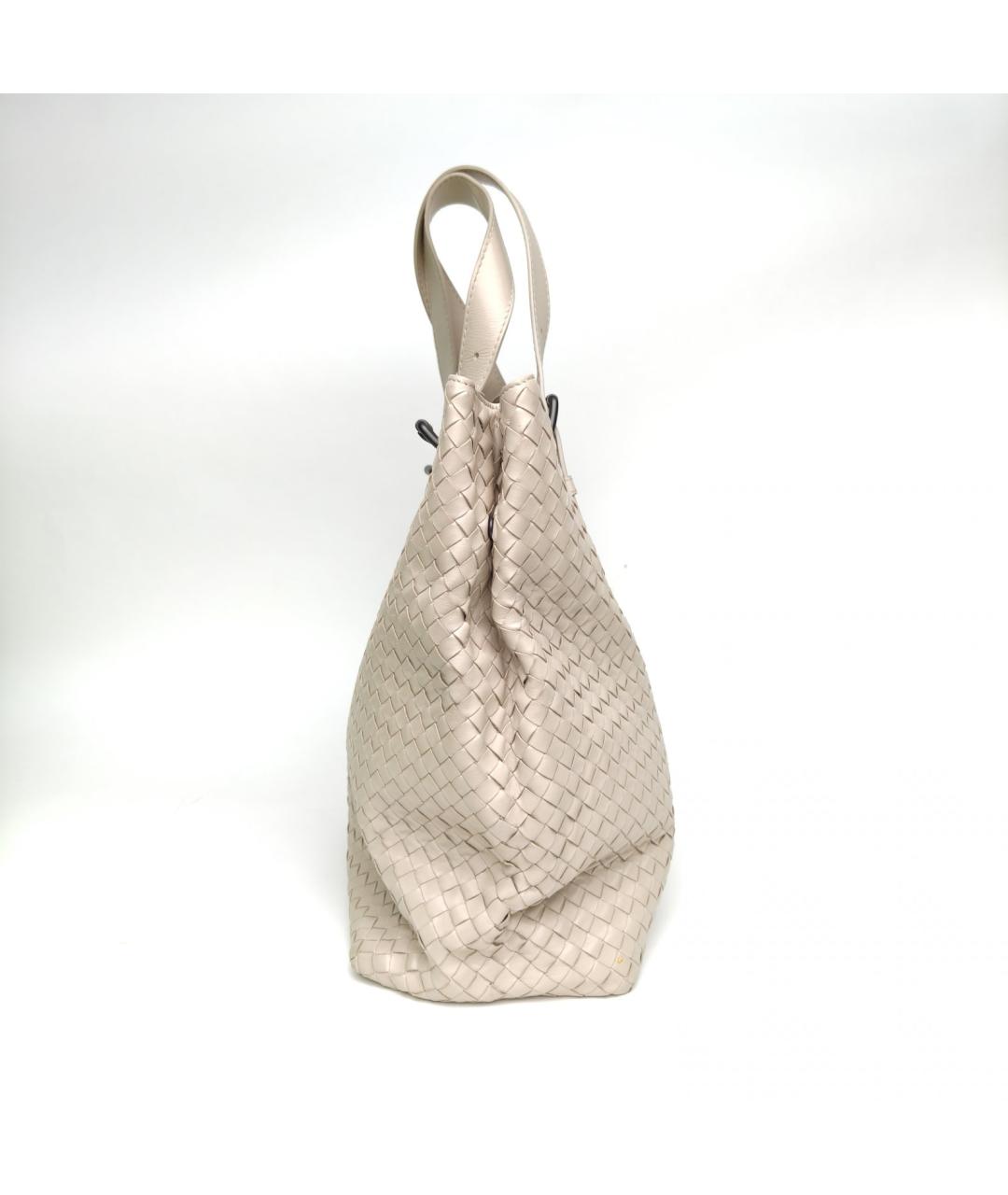 BOTTEGA VENETA Бежевая кожаная сумка тоут, фото 3