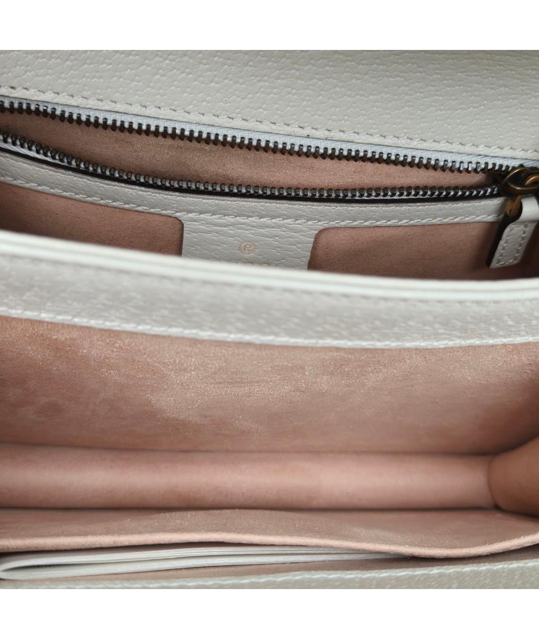 GUCCI Белая кожаная сумка через плечо, фото 7