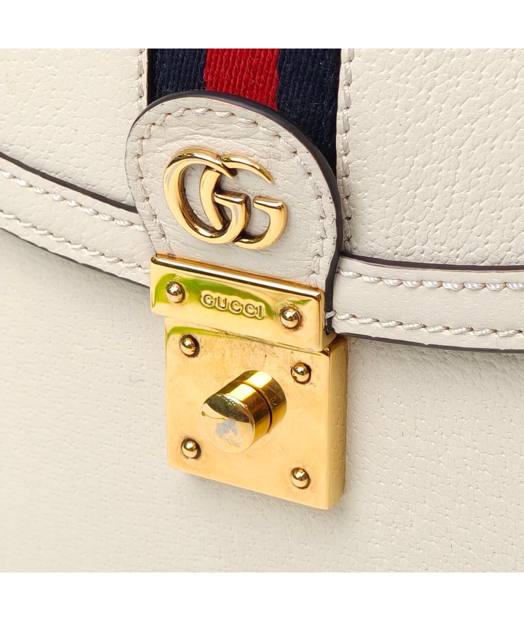 GUCCI Белая кожаная сумка через плечо, фото 8