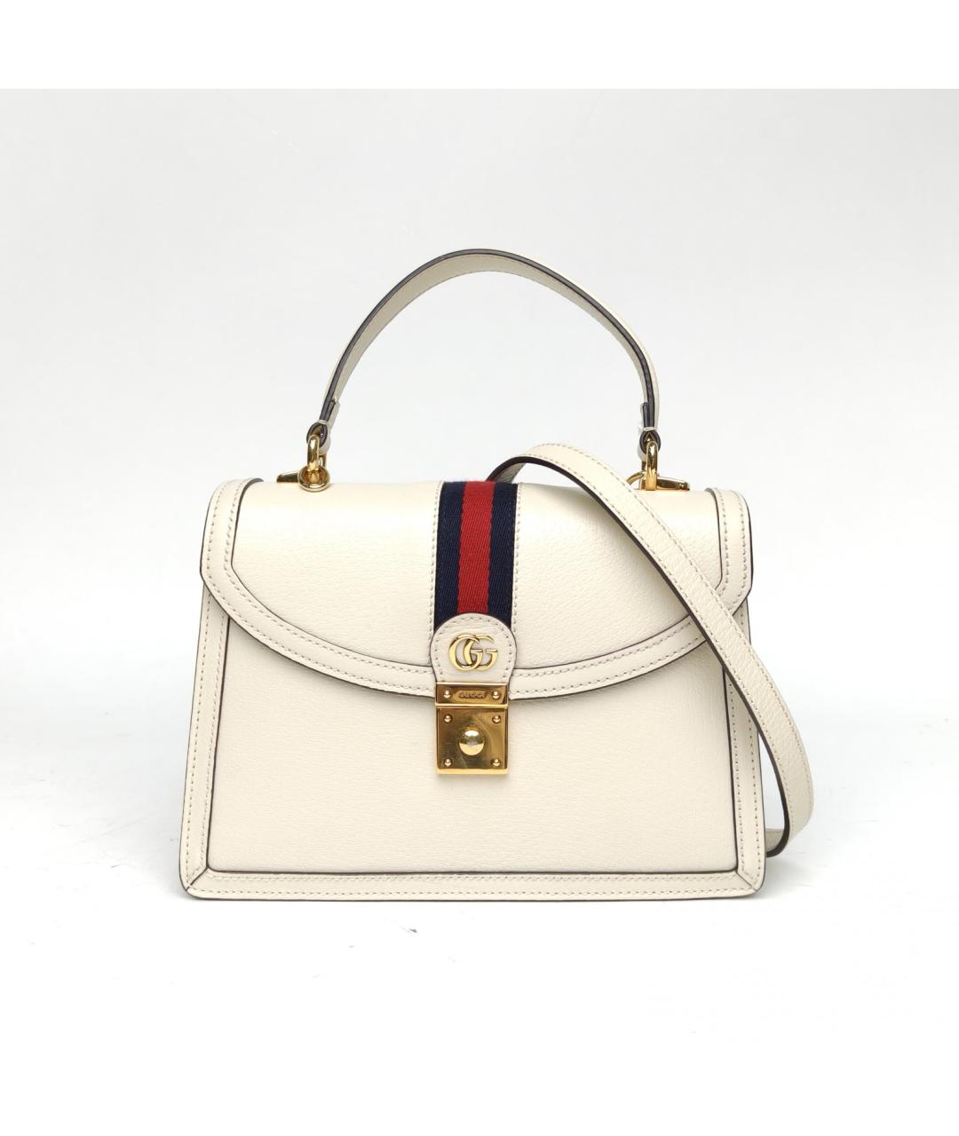 GUCCI Белая кожаная сумка через плечо, фото 2