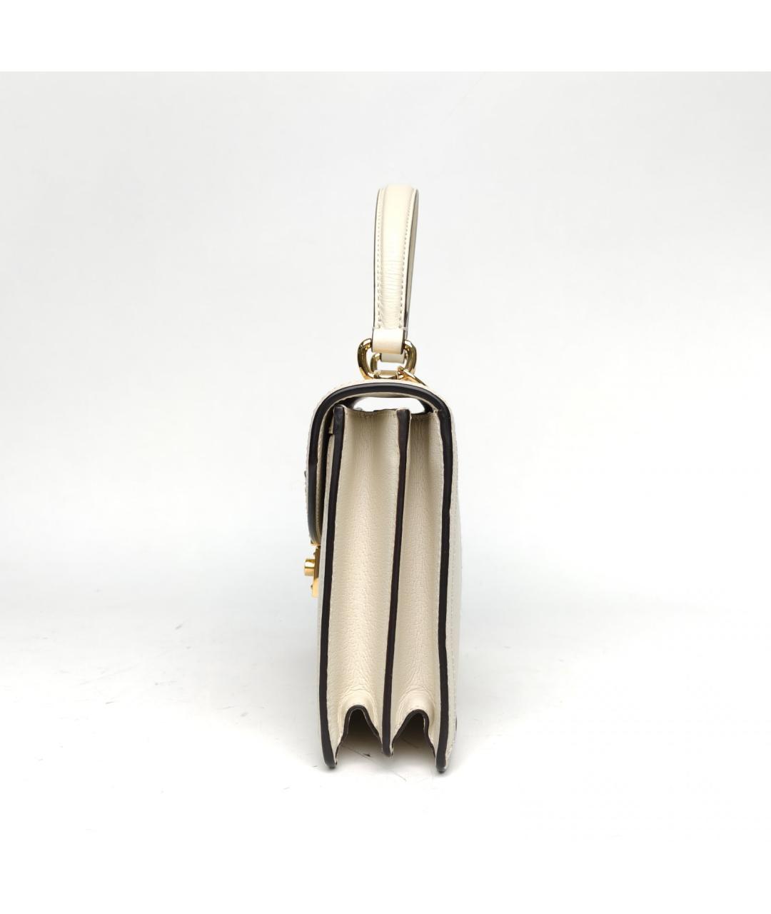 GUCCI Белая кожаная сумка через плечо, фото 5