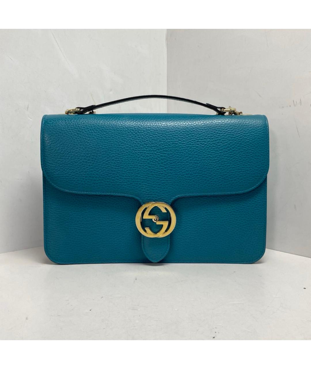 GUCCI Синяя кожаная сумка через плечо, фото 9