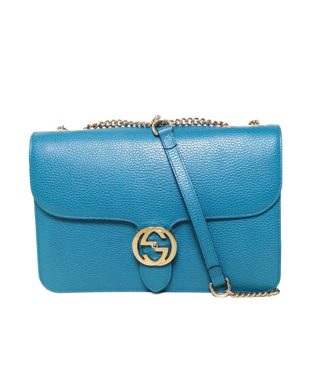 GUCCI Синяя кожаная сумка через плечо, фото 1