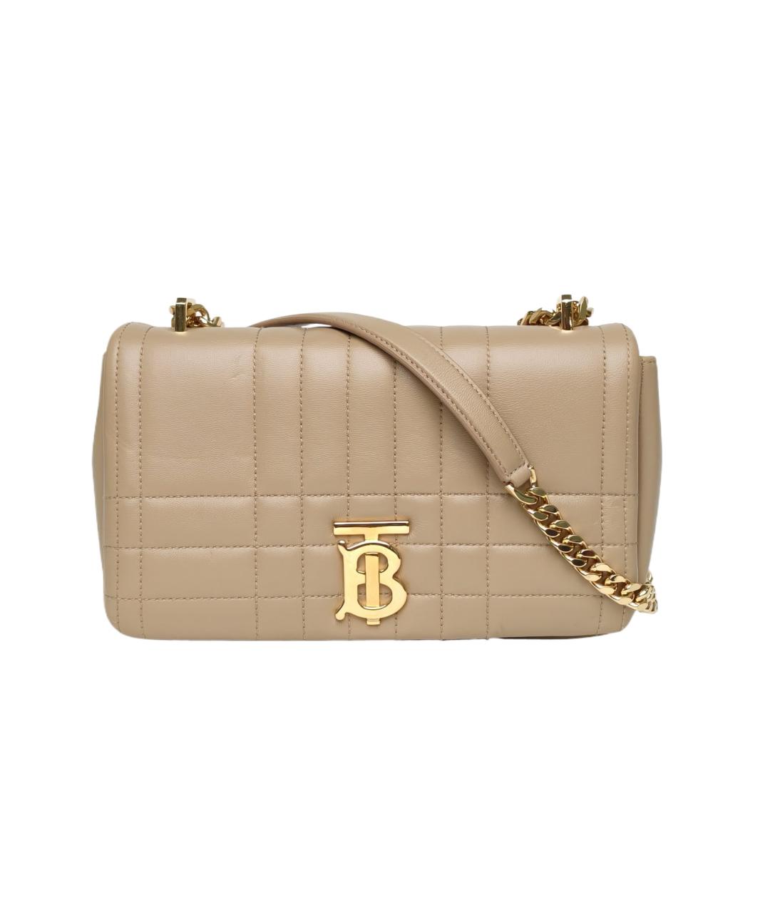 BURBERRY Бежевая кожаная сумка через плечо, фото 1