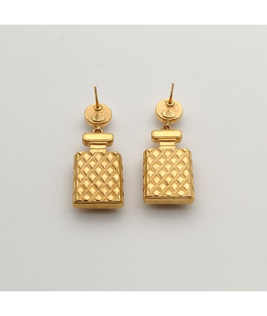 CHANEL Золотые металлические серьги, фото 6