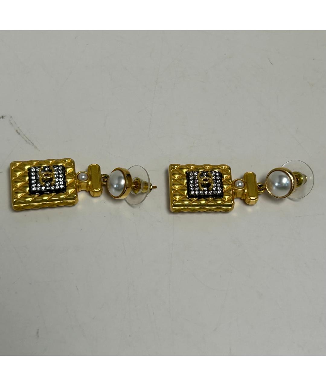 CHANEL Золотые металлические серьги, фото 8