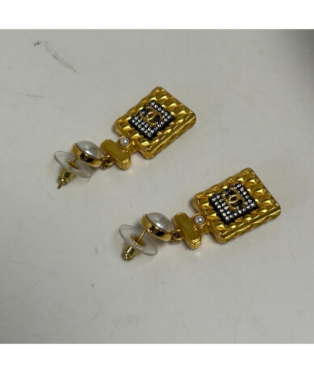 CHANEL Золотые металлические серьги, фото 9