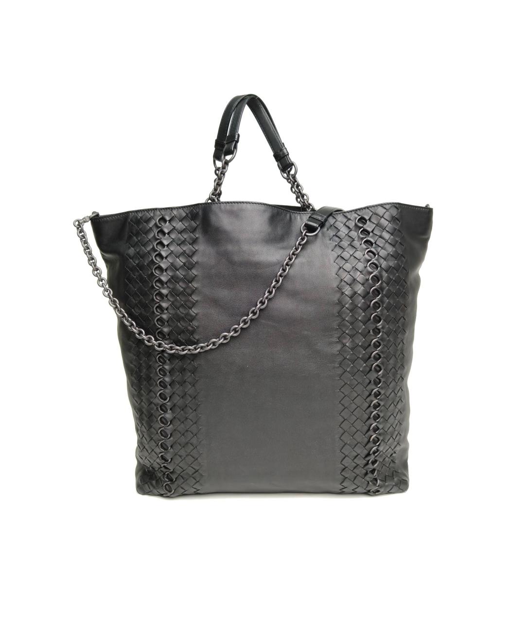 BOTTEGA VENETA Черная кожаная сумка через плечо, фото 2