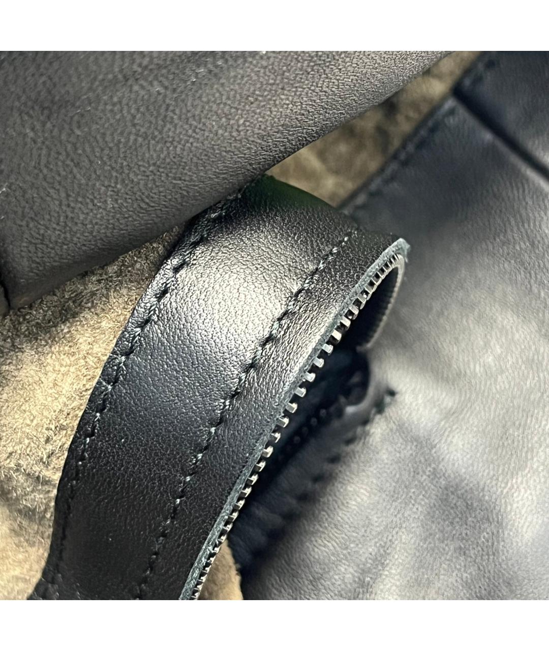 BOTTEGA VENETA Черная кожаная сумка через плечо, фото 9