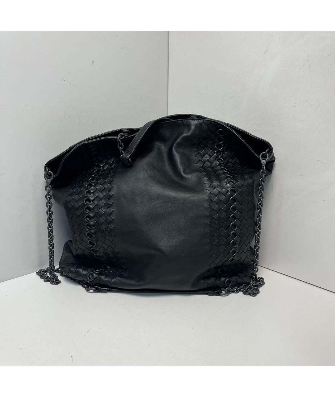 BOTTEGA VENETA Черная кожаная сумка через плечо, фото 8