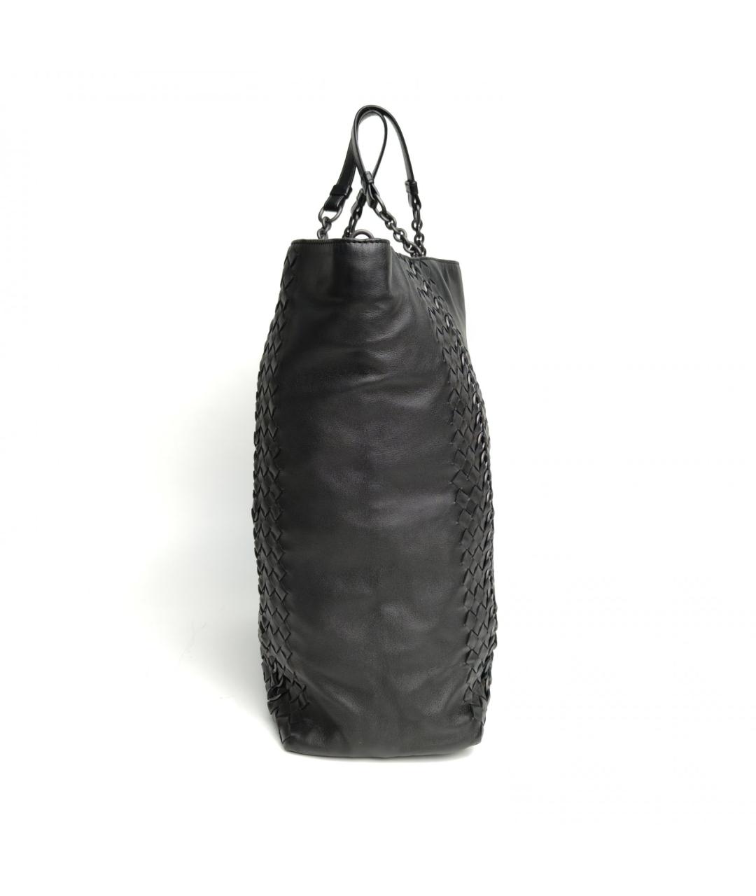 BOTTEGA VENETA Черная кожаная сумка через плечо, фото 5