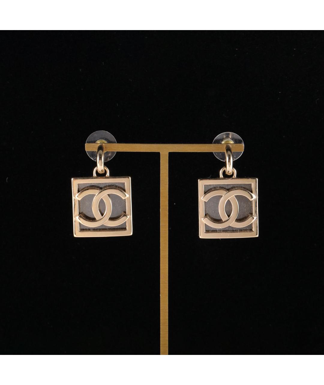 CHANEL Золотые металлические серьги, фото 7