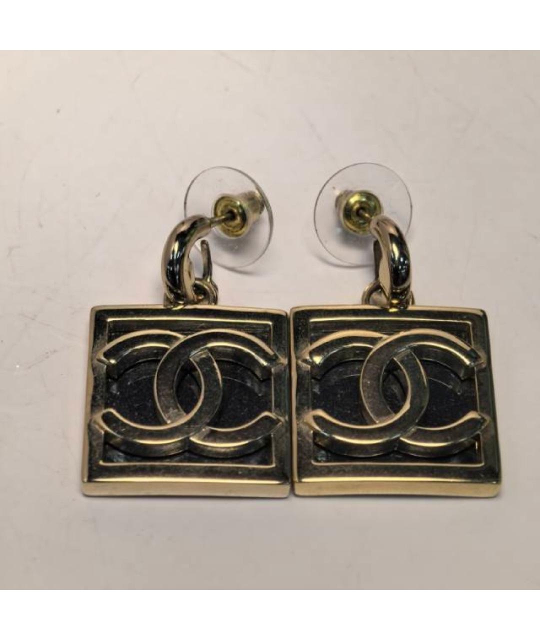 CHANEL Золотые металлические серьги, фото 8