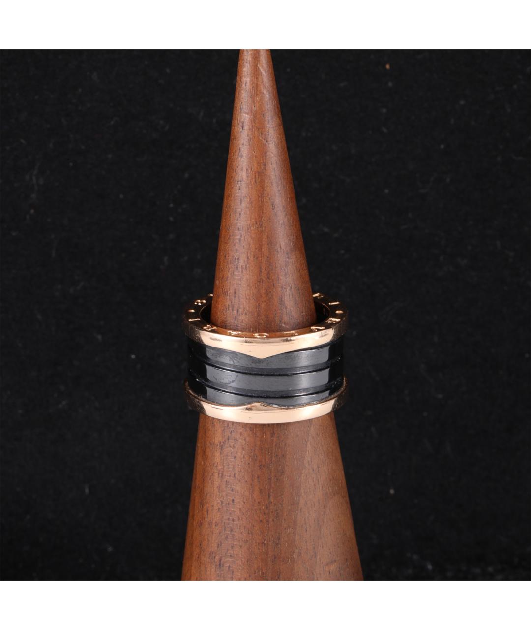 BVLGARI Черное кольцо из розового золота, фото 8