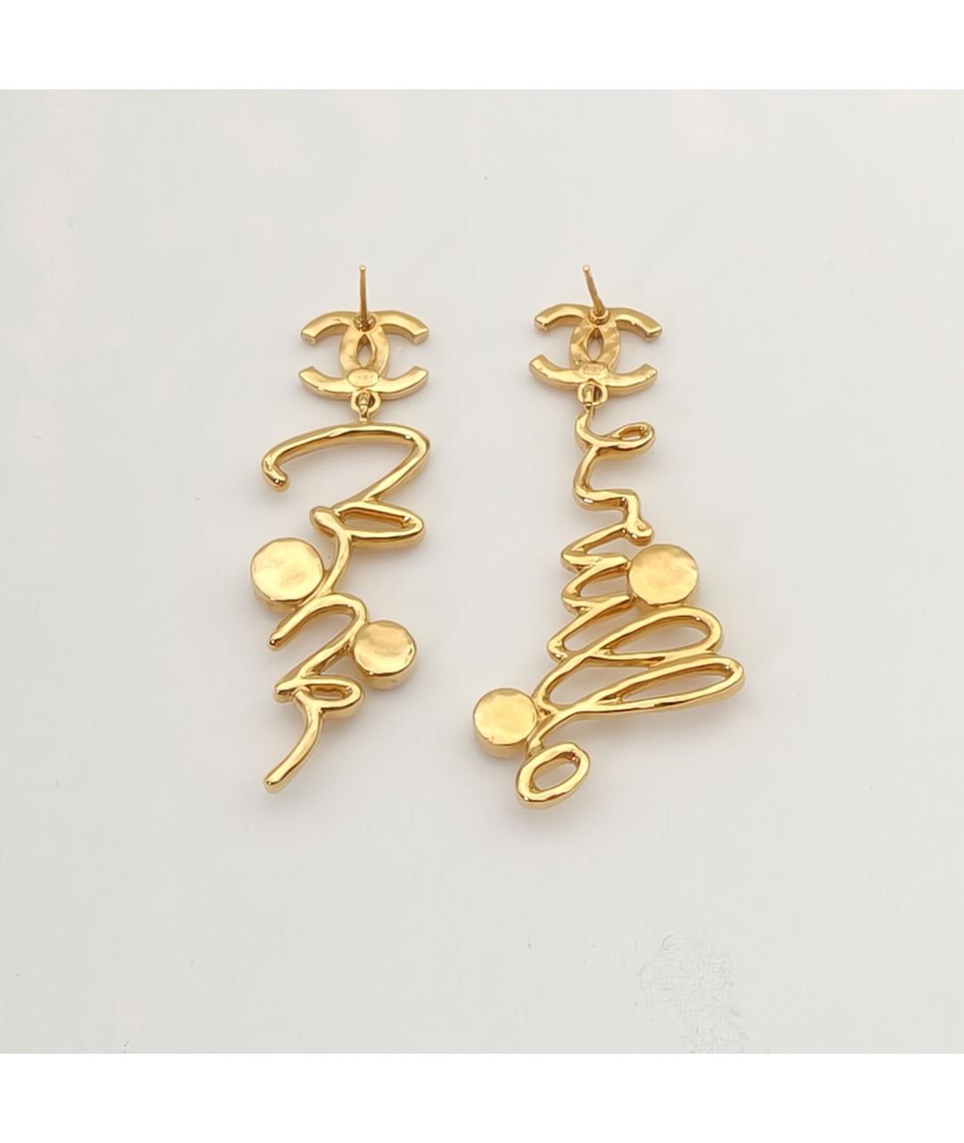 CHANEL Золотые металлические серьги, фото 6