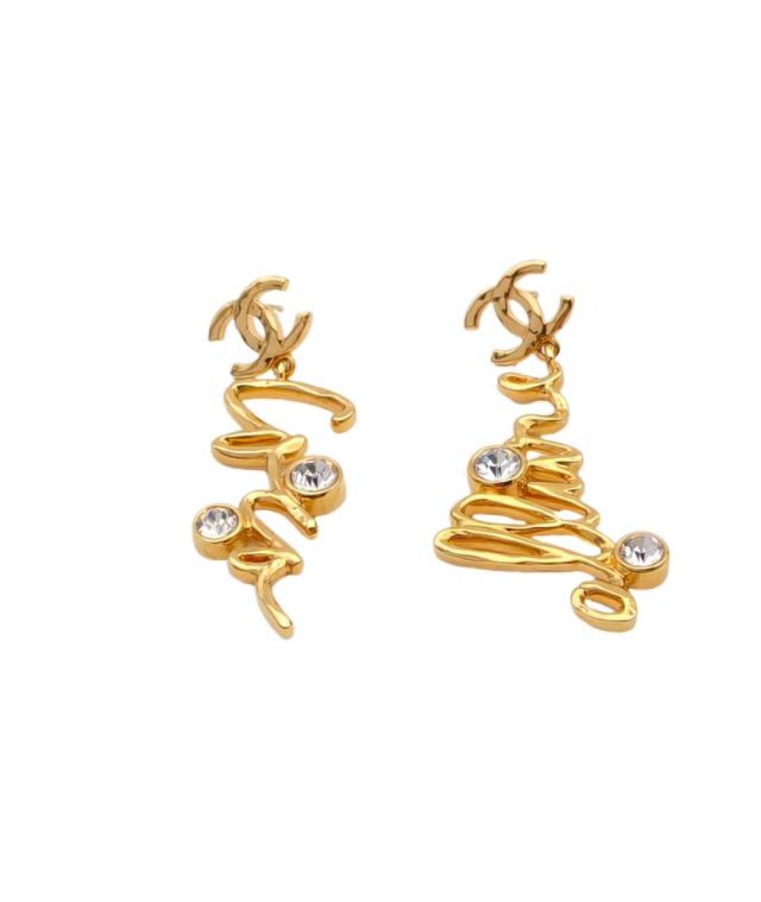 CHANEL Золотые металлические серьги, фото 1