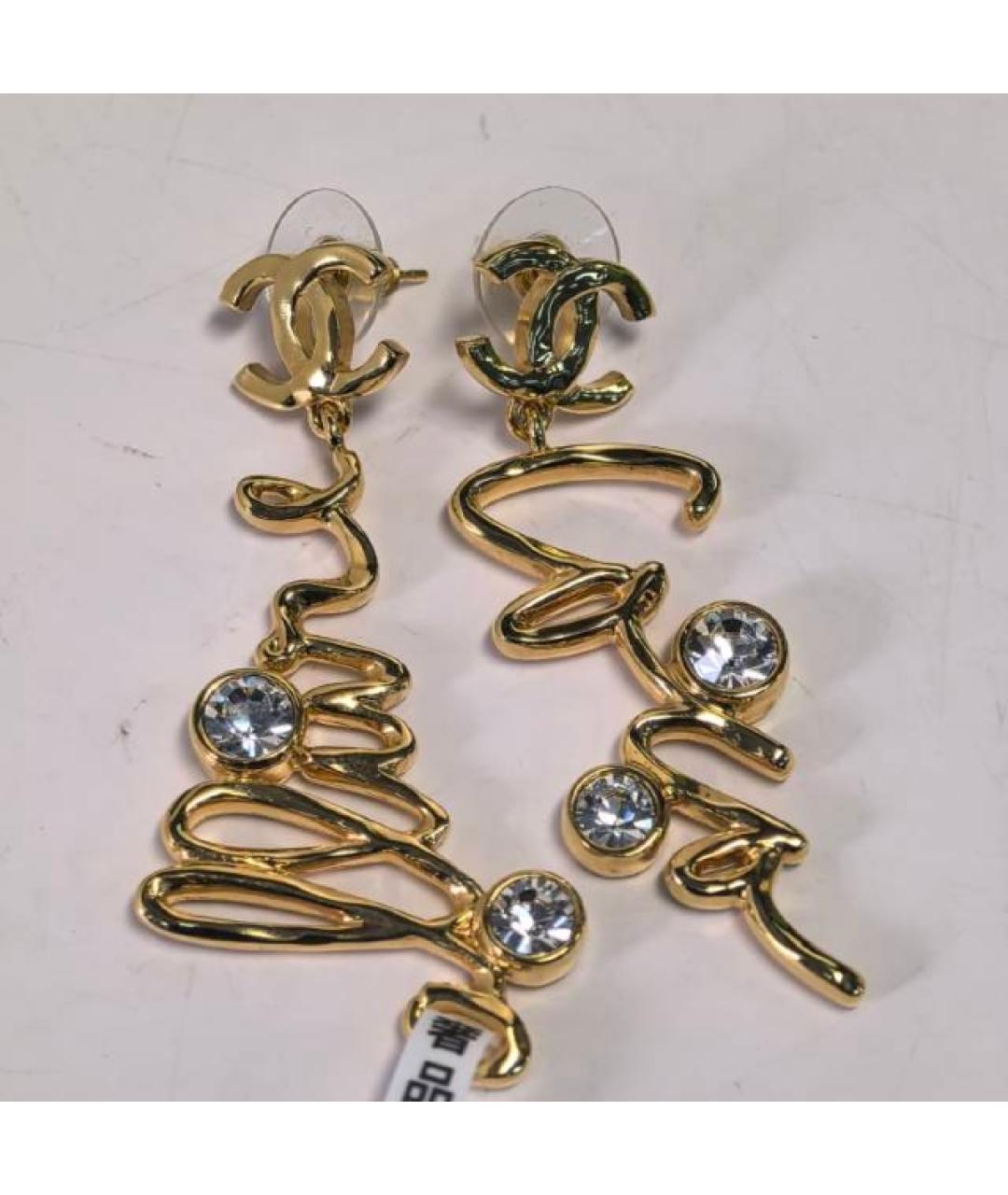 CHANEL Золотые металлические серьги, фото 7