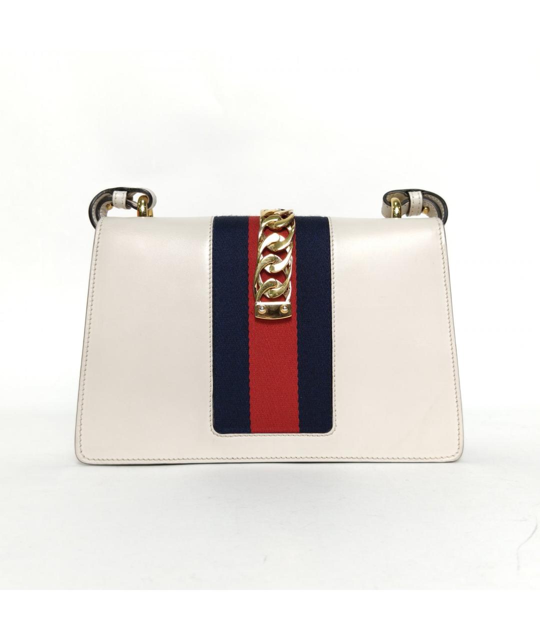 GUCCI Белая кожаная сумка через плечо, фото 4