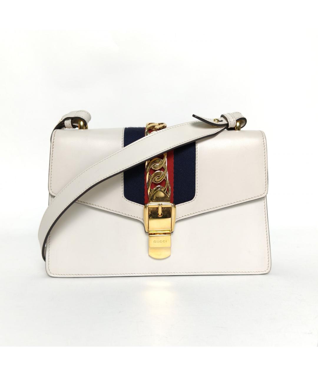 GUCCI Белая кожаная сумка через плечо, фото 2