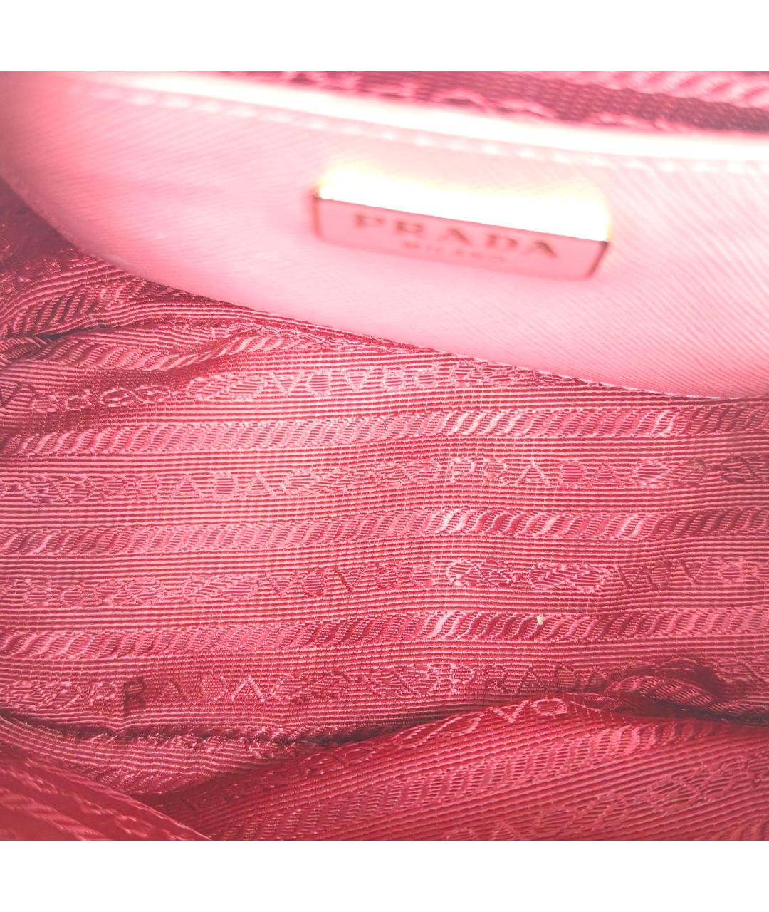 PRADA Розовая кожаная сумка через плечо, фото 8