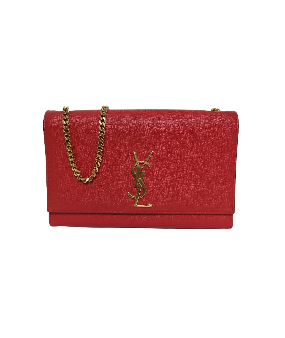 SAINT LAURENT Красная кожаная сумка через плечо, фото 1