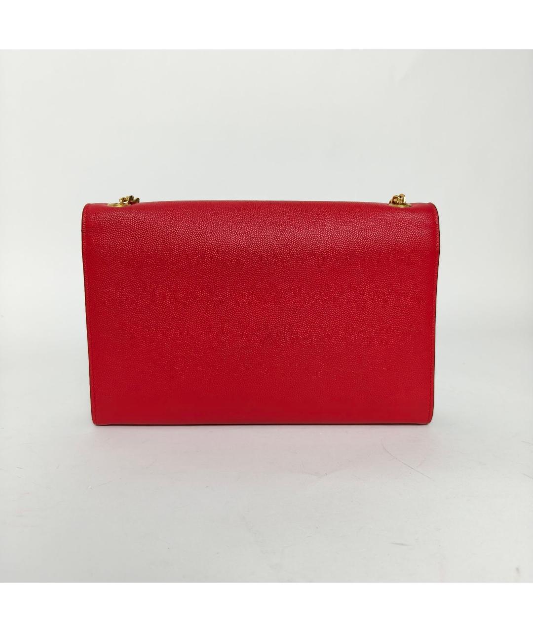 SAINT LAURENT Красная кожаная сумка через плечо, фото 4